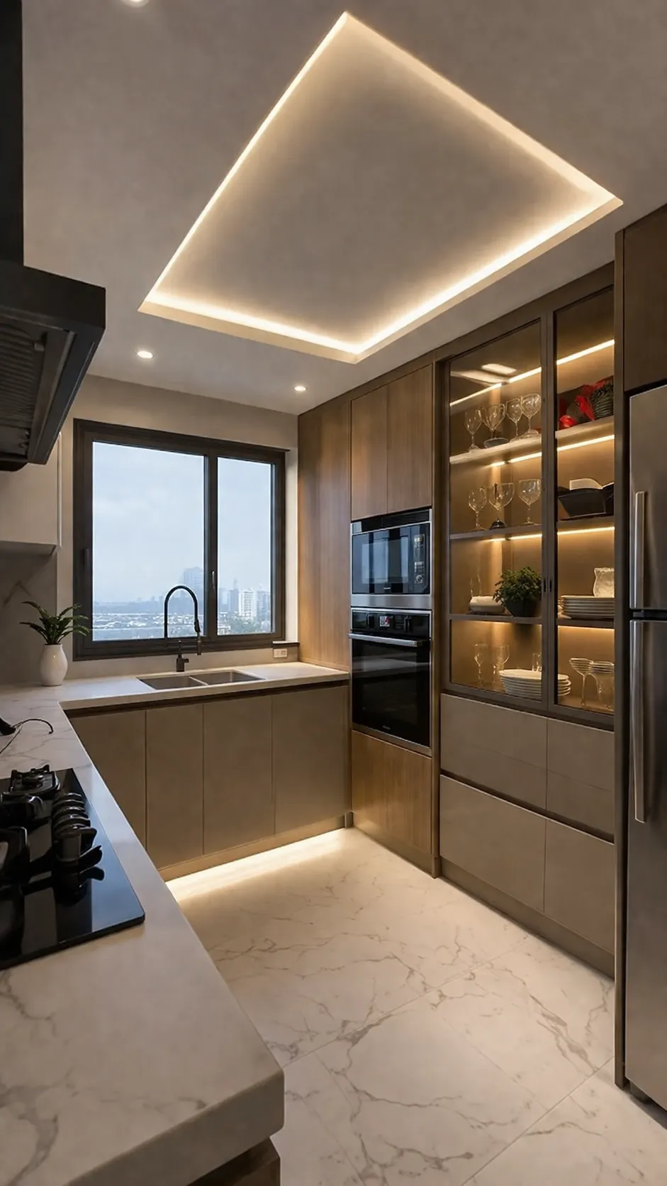 Custom LED kitchen lighting installation